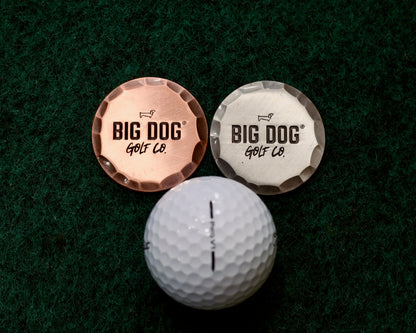 Large Hammered Edge Big Dog® Golf Co. Ball Marker