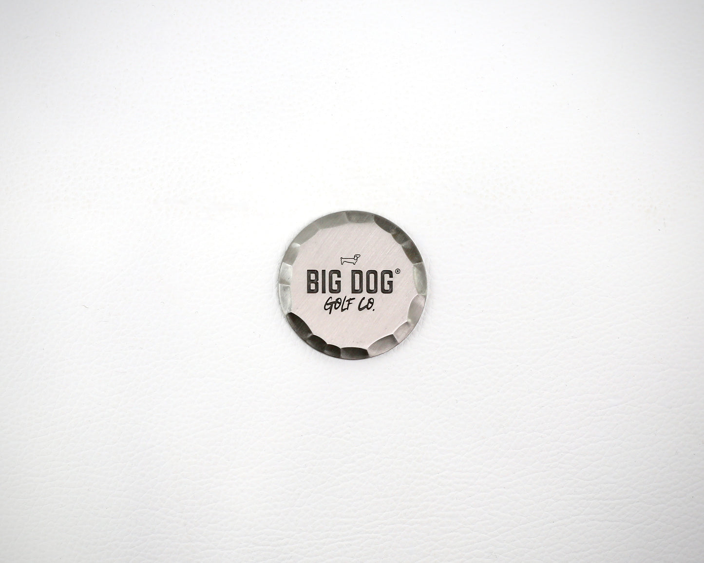 Large Hammered Edge Big Dog® Golf Co. Ball Marker